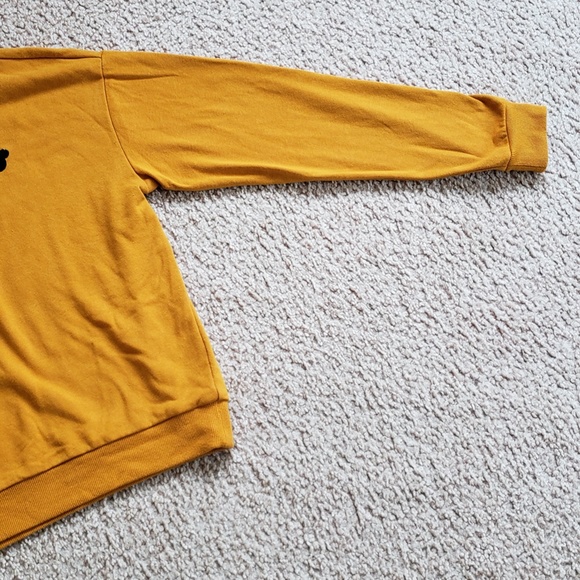 Cute Disney x H&M Cotton Sweatshirt Black Mickey Mouse Icon Mustard Yellow - Picture 7 of 12